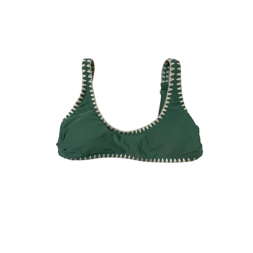 XHILARATION Emerald Green Crochet Trim Bikini Top 💚 Size M